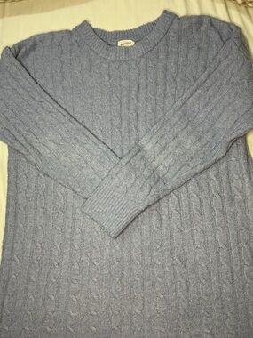 Hippie Rose Men's Cable Knit Crewneck Sweater - Light Blue